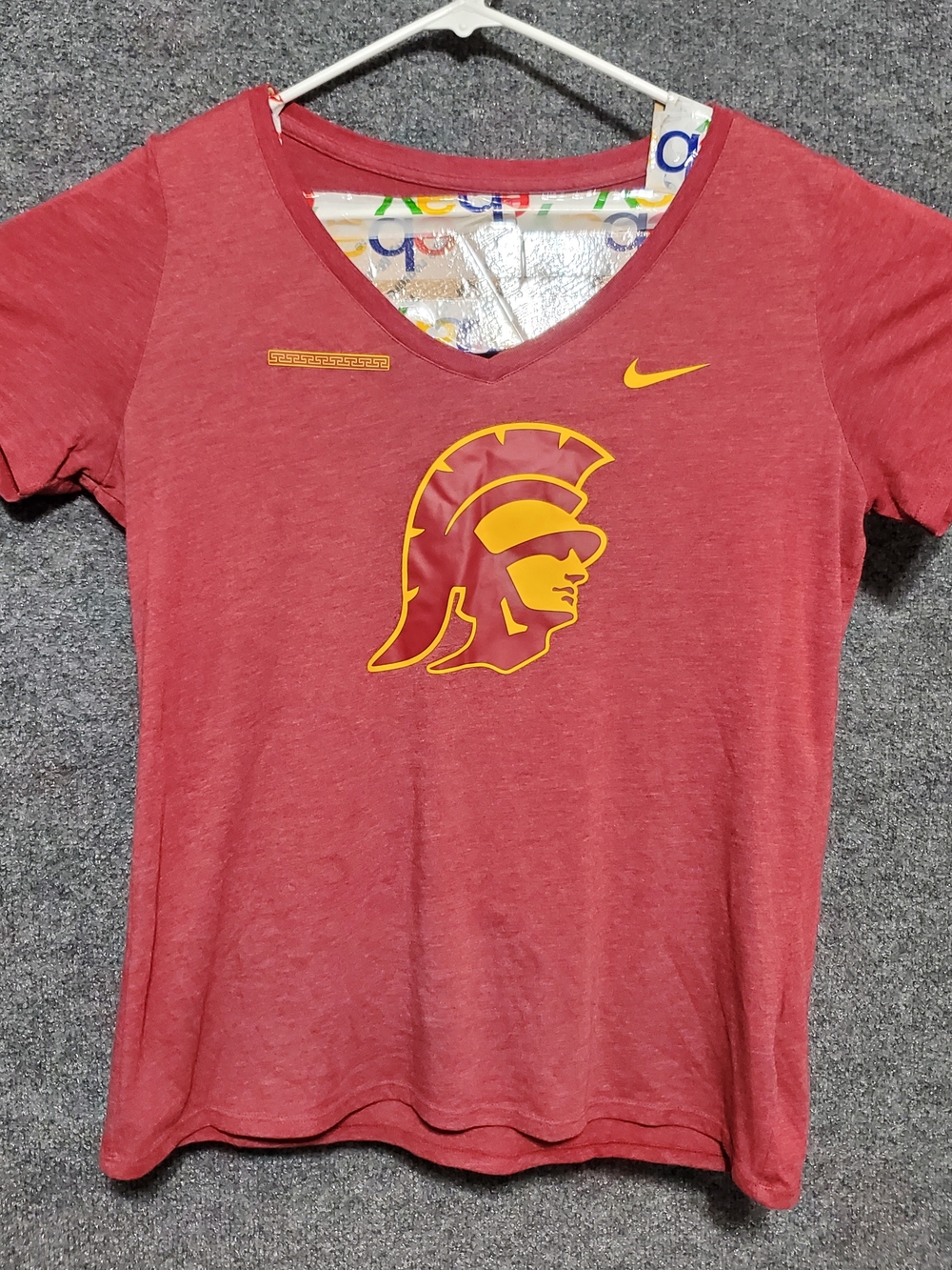 Nike USC Shirt Womens Large Red Sportswear Athletic Cut Trojans Logo Collegiate